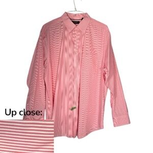 Roundtree & Yorke Pink and‎ White Striped Cotton Shirt